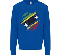 Torn Saint Kitts E Nevis Flag Day Football Uomo Sweatshirt Jumper