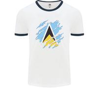 Torn Saint Lucia Bandiera Lucian Giorno Calcio Uomo Ringer
