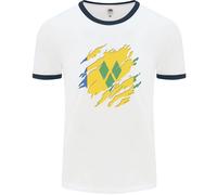 Torn Saint Vincent E Grenadines Bandiera Calcio Uomo Ringer
