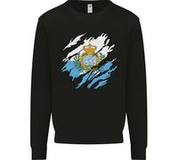 Torn San Marino Flag Sammarinese Day Football Uomo Sweatshirt Jumper