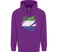 Torn Sierra Leone Bandiera Leonian Giorno Calcio Bambini Felpa con Cappuccio