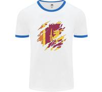 Torn Sri Lanka Bandiera Giorno Calcio Uomo Ringer