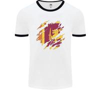 Torn Sri Lanka Bandiera Giorno Calcio Uomo Ringer