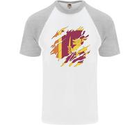 Torn Sri Lanka Bandiera Giorno Calcio Uomo S/S Baseball T-Shirt