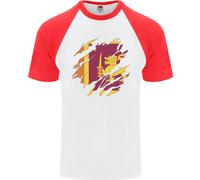 Torn Sri Lanka Bandiera Giorno Calcio Uomo S/S Baseball T-Shirt