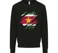 Torn Suriname Flag Suriname Day Football Uomo Sweatshirt Jumper