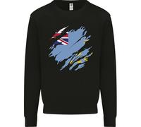 Torn Tuvalu Flag Tuvaluan Day Football Uomo Sweatshirt Jumper