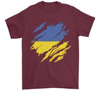 Torn Ucraina Bandiera Ucraino Giorno Calcio T-Shirt 100% IN Cotone