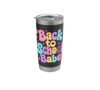 Torna a scuola Babe Retro Groovy Carino Daisy Butterfly Bicchiere termico in acciaio inox doppia parete