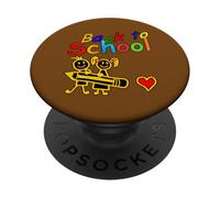 Torna a scuola bambini tenendo matita arte carina PopSockets PopGrip Adesivo