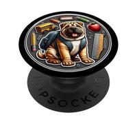 Torna a scuola cinese Shar-Pei Cane Ragazzi Ragazze Proprietario Studente PopSockets PopGrip Adesivo