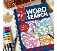 Torna a scuola! Libro di puzzle di parole incrociate, rilegatura a doppia spirale 22 pagine, adatto per adulti e anziani - oltre 500 parole, carattere grande, vocabolario aggiornato, con costruttore d