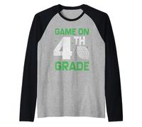 Torna a Scuola Ragazzi Ragazze Divertente Golf Primo Giorno di Quarta elementare Maglia con Maniche Raglan