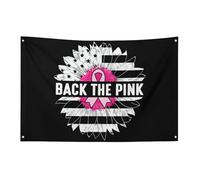 Torna la bandiera rosa della consapevolezza a forma di girasole, 3x5 piedi, con 4 fori, decorazione per interni ed esterni.