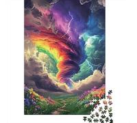 Tornado Arcobaleno Puzzle 1000 Pezzi Carta per Adulti Nuvole Oniriche Gioco di Puzzle 1000 Pezzi Relax Famiglia 52x38cm/1000pcs
