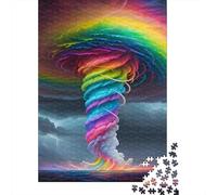 Tornado Arcobaleno Puzzle 1000 Pezzi Puzzle per Adulti Tempesta Colorata Gioco di Puzzle 1000 Pezzi Relax Decorazione Regalo Famiglia 52x38cm/1000pcs