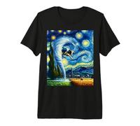 Tornado, Tempesta Inseguimento Van Gogh Notte Stellata Stile Maglietta Premium