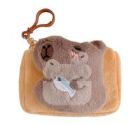 Tornaria per borsetta a gettoni Capybara, borsa casual peluche Capybara, adorabile busta piccola | Organizzatore di monete leggere con clip per tastiera, borsa compatta per accessori per zaino, materi