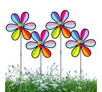 Tornelli da per Giardino | Set di 4 sculture a forma di petali - Decorazione artistica per attività familiari, parchi e giochi