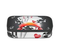 Torneo di Poker Grande Capacità Astuccio Cancelleria Storage Bag con Cerniera Ragazzi Ragazze Studenti Scuola, Nero , Taglia unica, Valigia