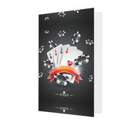 Torneo di Poker Stampa Verticale Amore Fibbia Perla Carta di Auguri di Vacanza Con Buste Per Amici, Famiglia