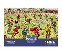 Torneo Medievale di Lancieri Puzzle in Legno Impermeabile DIY Puzzles Da 1000 Pezzi Per Adulti Colorati Per Decorazioni Domestiche