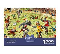 Torneo Medievale di Lancieri Puzzle in Legno Impermeabile DIY Puzzles Da 1000 Pezzi Per Adulti Divertenti Giochi Di Impegnativi