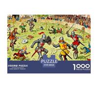 Torneo Medievale di Lancieri Puzzle in Legno Impermeabile Puzzles Da 1000 Pezzi Per Adulti Sfidanti E Rompicapo Puzzle Per Decorazioni Domestiche