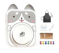 Tornio da ceramica per bambini 5 V DC USB - Tornio per ceramiche per bambini con animali divertenti - Kit arte per principianti con strumenti per scolpire modellare e dipingere argilla