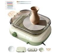 Tornio Elettrico, Mini Tornio per Ceramica con Comando a Pedale Wireless e Regolazione della Velocità, Piccoli Strumenti per Girare L'argilla per Principianti, Fai da Te In Ceramica