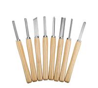 Tornio in legno Set tornitura, 8pz Tornio a scalpello Set tornitura Utensili per legno Sgorbio inclinazione Partimento