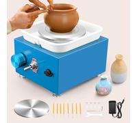 Tornio per Ceramica, Tornio per Argilla 2000 giri/min Velocità Regolabile con Piastre da 10/6,5 cm, Strumenti di Modellatura e Vasca Rimovibile, Tornio Ceramica per Bambini e Adulti