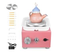 Tornio per Ceramica, Tornio per Argilla 2000 RPM velocità Regolabile Ruota di Ceramica Elettrica con Bacinella Staccabile e Strumenti di Argilla Fai-da-Te, Tornio Ceramica per Bambini e Adulti