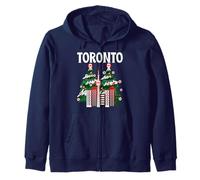 Tornonto Skyline Inverno Neve Canada Canadese Natale NYE Felpa con Cappuccio