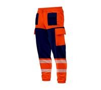 TORO ACTIVA Pantaloni cargo da uomo ad alta visibilità ad alta visibilità con tasche multiple e nastro riflettente con coulisse in vita elasticizzata alla caviglia abbigliamento da lavoro joggers