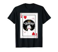 Toro Astrologia Nera Regina Cuori Blackjack Carte Poker Maglietta