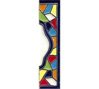 TORO DEL ORO Numeri civici e lettere in piastrelle. Ceramica smaltata, dipinti a mano tecnica corda secca. Nomi e direzioni. Design Mosaico medio 5,5 x 10,5 cm (finitura stretta)