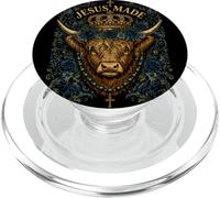 Toro floreale con croce a forma di croce cristiana fatta da Gesù PopSockets PopGrip per MagSafe