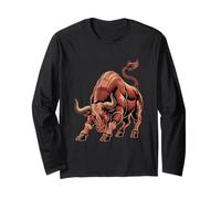 Toro indiano arte tribale nativi americani Maglia a Manica