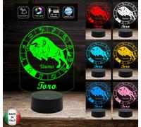 TORO Lampada a led 7 colori SEGNO ZODIACALE Luce da notte Idea regalo compleanno [EEK: A++]