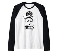 Toro segno zodiacale disordinato panino retrò vintage Maglia con Maniche Raglan