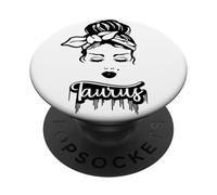 Toro segno zodiacale disordinato panino retrò vintage PopSockets PopGrip Adesivo