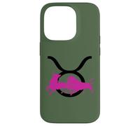 Toro Taurean Icona Glifo Della Testa E Corna Custodia per iPhone 14 Pro
