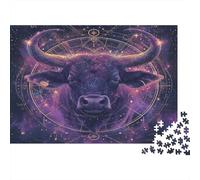 Toro Zodiaco Arte Puzzle Impossibili 1000Pcs Decorazione Per La Casa. Giochi Rilassamento E Intelligence Per Adulti E Ragazzi Da 14 Anni 1000pcs (75x50cm)