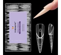 TOROKOM 3D Space French Dual Nail Forms, 150 Pezzi Forme per Estensione Unghie French, 15 Misure Forme Riutilizzabili per Poly Gel, Builder Gel, Nail Extension DIY e Uso Professionale (Medio)