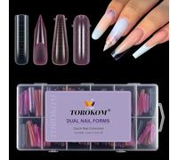 TOROKOM Kit 96 Forme Duali Gel Poly - 4 Colori e Forme per French Manicure - 12 Misure - Set Completo per Estensioni Professionale o Casa