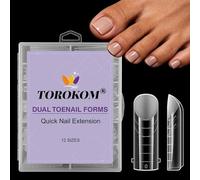 TOROKOM Unghie Finte Nail System Dual ToeNail Form, 120 PCS Matte Riutilizzabili Pedi Dual Form Kit Lunghe Quadrate Nail Form Acrilico Tips Unghi Strumenti