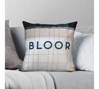 Toronto Bloor - Federa decorativa per cuscino da auto, in poliestere e velluto con stampa a forma di cartello della stazione della metropolitana