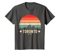 Toronto Canada Viaggio retrò Tramonto Maglietta, Bambini, Asfalto, 8 Anni