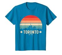 Toronto Canada Viaggio retrò Tramonto Maglietta, Bambini, Zaffiro, 2 Anni